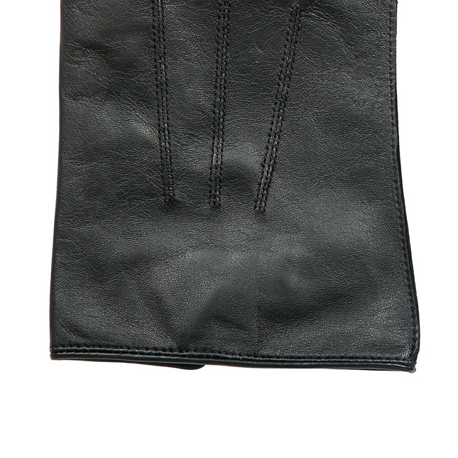 Dents Mens Classic Sandhurst Unlined Leather Gloves With 3-Point Stitch Detail Palm Vent & Dents Press Stud Fastening - Black - 8