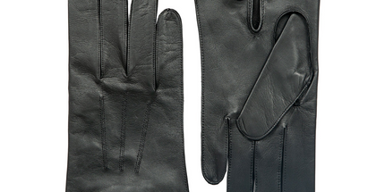Dents Mens Classic Sandhurst Unlined Leather Gloves With 3-Point Stitch Detail Palm Vent & Dents Press Stud Fastening - Black - 8