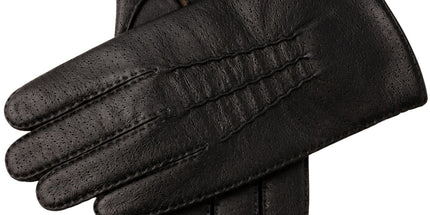 Kent Mens Perforated Leather Gloves 3 Point Stitch Palm Vent Lined - Black Tyack eCommerce Solutions