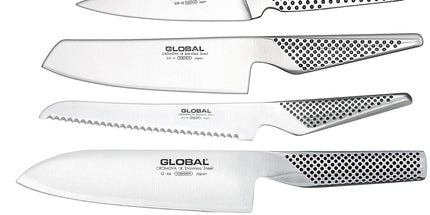 Global Zeitaku 7-Piece Japanese Knife Block Set Made in Japan in Black