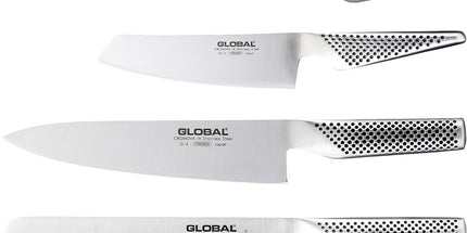 Global Hashira 5-Piece Japanese Knife Block Set Maple Stainless Steel - Made in Japan