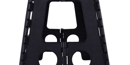125kg Plastic Folding Step Stool 39cm Portable Chair Flat Indoor/Outdoor Home - Black