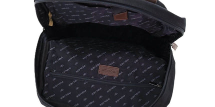POLICE Wings Mens Canvas Backpack Bag with Laptop Computer Sleeve in Black Tyack eCommerce Solutions