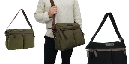 POLICE Wings Canvas Mens Messenger Business Bag w/ Laptop Computer Section in Black Tyack eCommerce Solutions