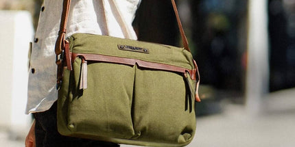 POLICE Wings Canvas Mens Messenger Business Bag w/ Laptop Computer Section in Dark Olive Tyack eCommerce Solutions