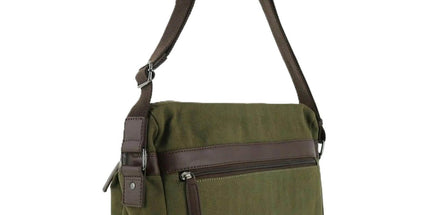 POLICE Wings Canvas Mens Messenger Business Bag w/ Laptop Computer Section in Dark Olive Tyack eCommerce Solutions
