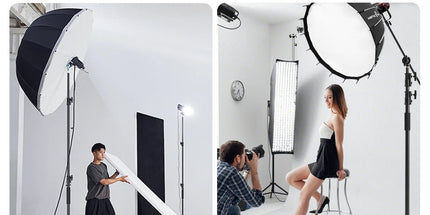 150-330cm Black Heavy Duty C-Stand Adjustable Light Stand Load 20KG Capacity