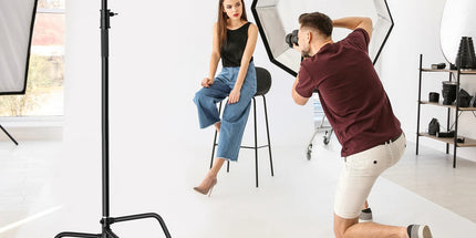 150-330cm Black Heavy Duty C-Stand Adjustable Light Stand Load 20KG Capacity