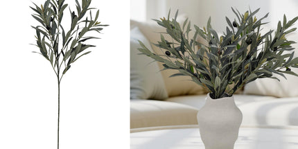 bulk 12 Artificial Olive Leaves Spray 7 Branches 80cm