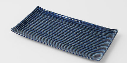 Sushi Plate 24cm Blue Contour Glaze