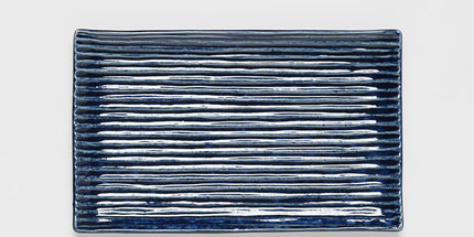 Sushi Plate 24cm Blue Contour Glaze