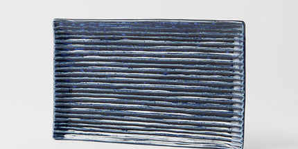 Sushi Plate 24cm Blue Contour Glaze