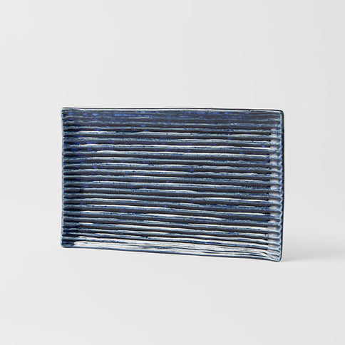 Sushi Plate 24cm Blue Contour Glaze