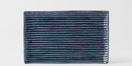 Sushi Plate 24cm Blue Contour Glaze