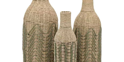 bulk 4 Forest Green Paper Rope Glass Jar 60cm