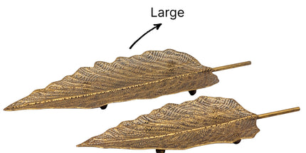 bulk 6 Rustic Gold Metal Leaf Tray 5cm