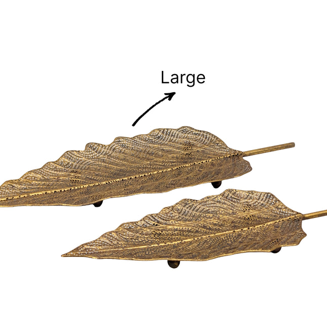 bulk 6 Rustic Gold Metal Leaf Tray 5cm