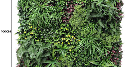 Luxury Country Fern Recycled Vertical Garden / Green Wall UV Resistant 100cm X 100cm
