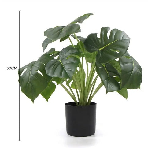Dense Potted Artificial Monstera Deliciosa Plant