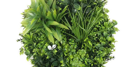 Slimline Flowering White Artificial Green Wall Disc UV Resistant 100cm (Black Frame)