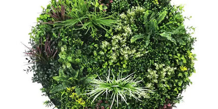 Slimline Artificial Green Wall Disc Art 100cm Colour Fresh UV Resistant (Black)
