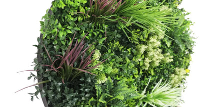 Slimline Artificial Green Wall Disc Art 100cm Colour Fresh UV Resistant (White)