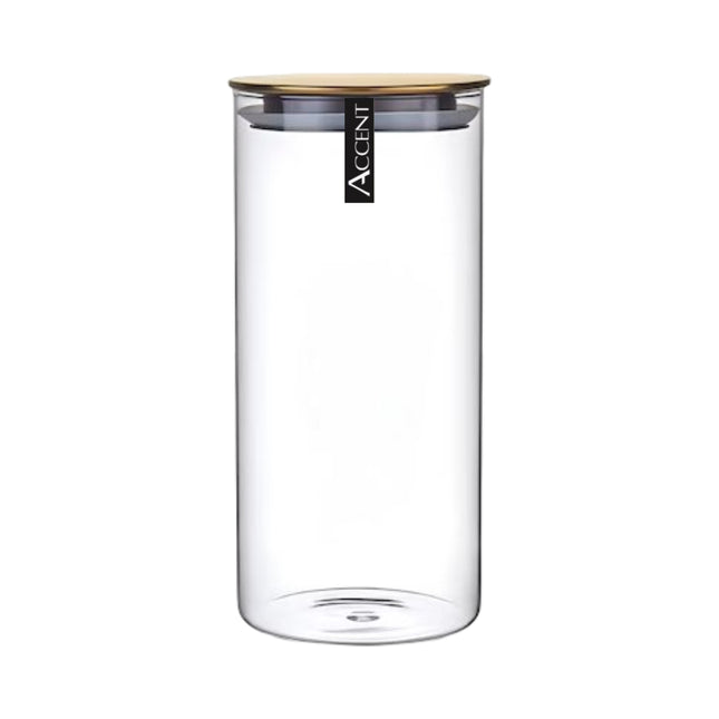 bulk 12 Glass Jar w Gold Metal Lid 10x25cm