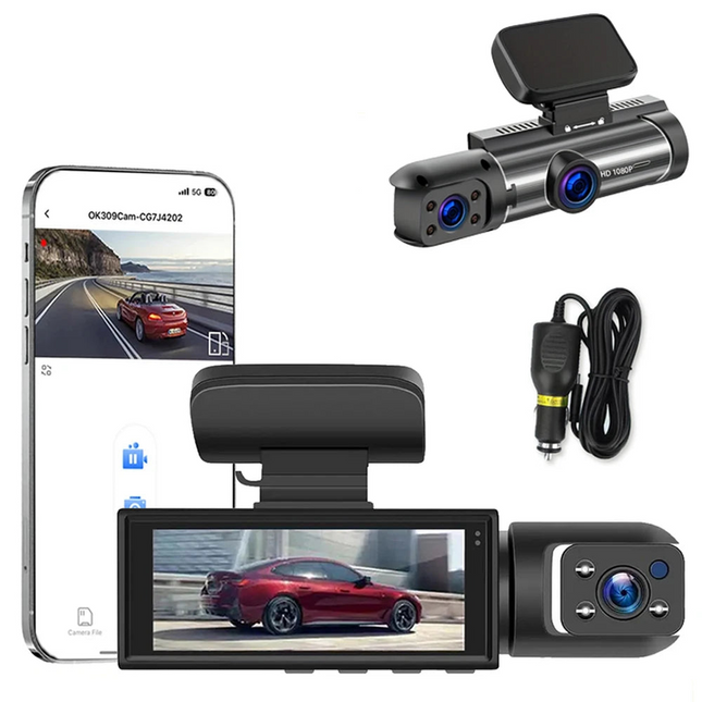1080P WiFi Dual Lens Dash Cam Front Rear Car DVR