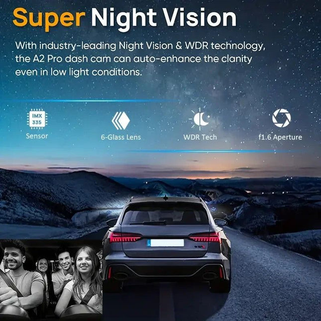 1080P WiFi Dual Lens Dash Cam Front Rear Car DVR