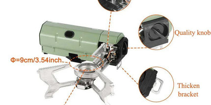 2600W Portable Folding Gas Camping Stove Green