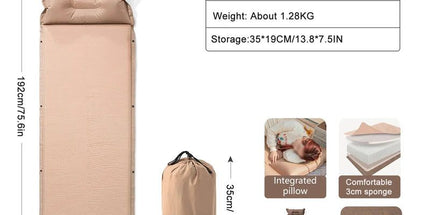 Inflatable Camping Sleeping Mat with Pillow