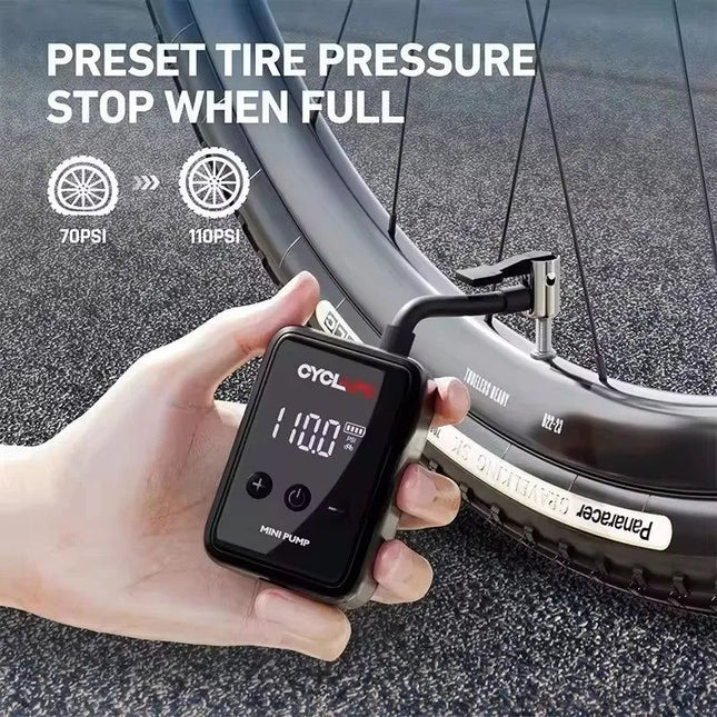 Mini Electric Bicycle Air Pump 150PSI Portable Inflator