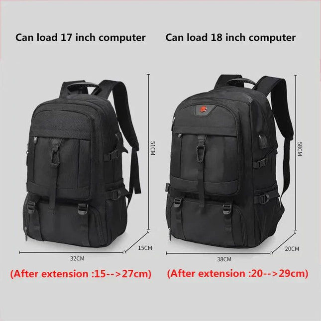 80L Mens Travel Backpack Waterproof  Black