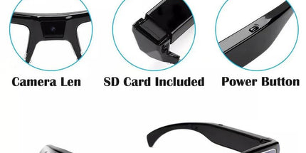 1080P HD Mini Camera Glasses Wearable DVR Video Recorder Black