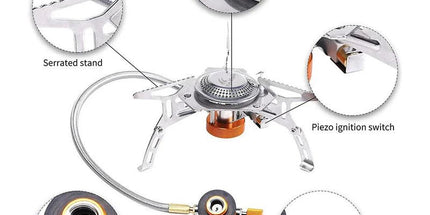 Portable Split Gas Stove Silver