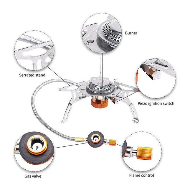 Portable Split Gas Stove Silver