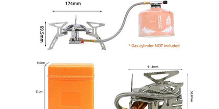 Portable Split Gas Stove Silver