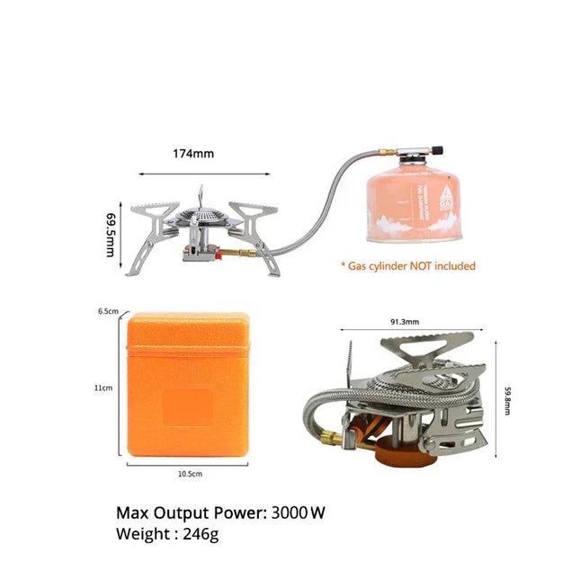 Portable Split Gas Stove Silver
