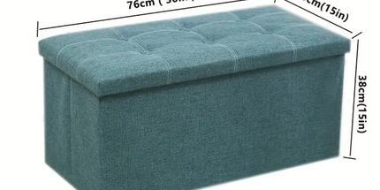 Linen Foldable Storage Stool Chair Box
