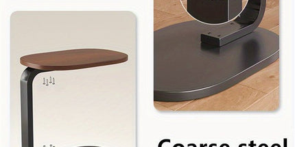 C-Shaped Side Table with Metal Frame