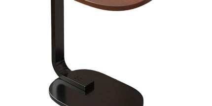 C-Shaped Side Table with Metal Frame
