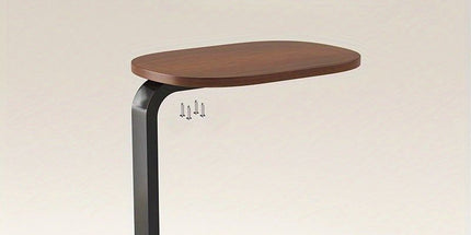 C-Shaped Side Table with Metal Frame