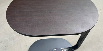 C-Shaped Side Table with Metal Frame