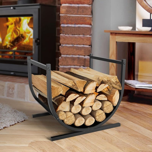 U-Shaped Metal Firewood Rack Stand