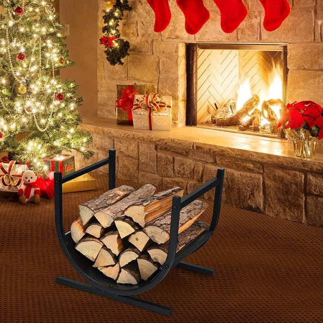 U-Shaped Metal Firewood Rack Stand