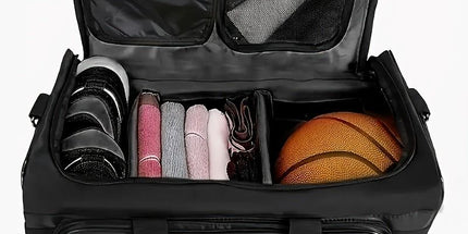 Nylon Duffel Bag with Shoe Compartment