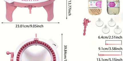 48-Needle Pink Knitting Machine Kit for DIY Crafts