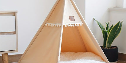Linen Pet Teepee Bed