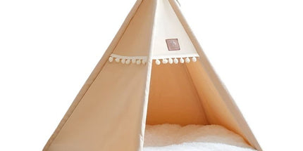 Linen Pet Teepee Bed
