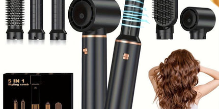 5-in-1 Hair Styler Hot Air Brush with 60000RPM